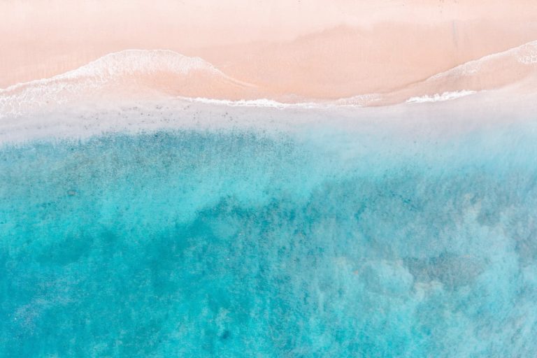 Ocean and beach from above